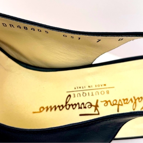 Salvatore Ferragamo Leather Pumps, Slingback, Low Heel Shoes - Picture 8 of 12